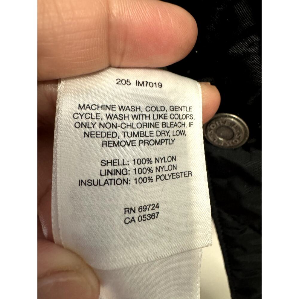 Sorel Mens Quilted Chore Nylon Puffer Jacket Black Size Large Lightweight - Picture 4 of 6